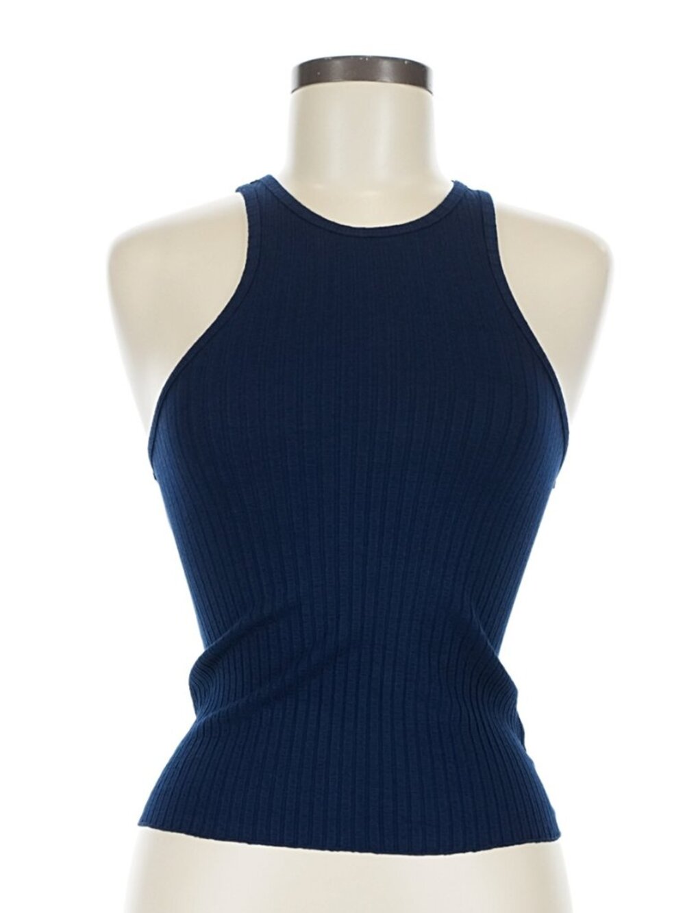 James Street Co Ribbed Razor Tank in Blue Medium NWT - Picture 2 of 5